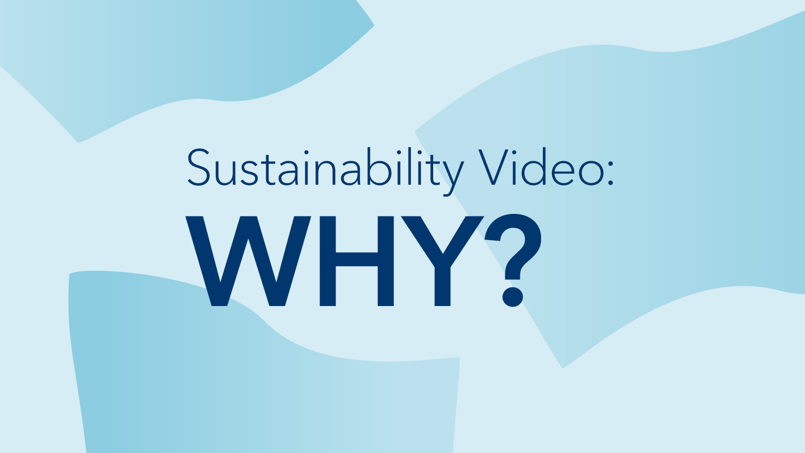 Sustainability: Why